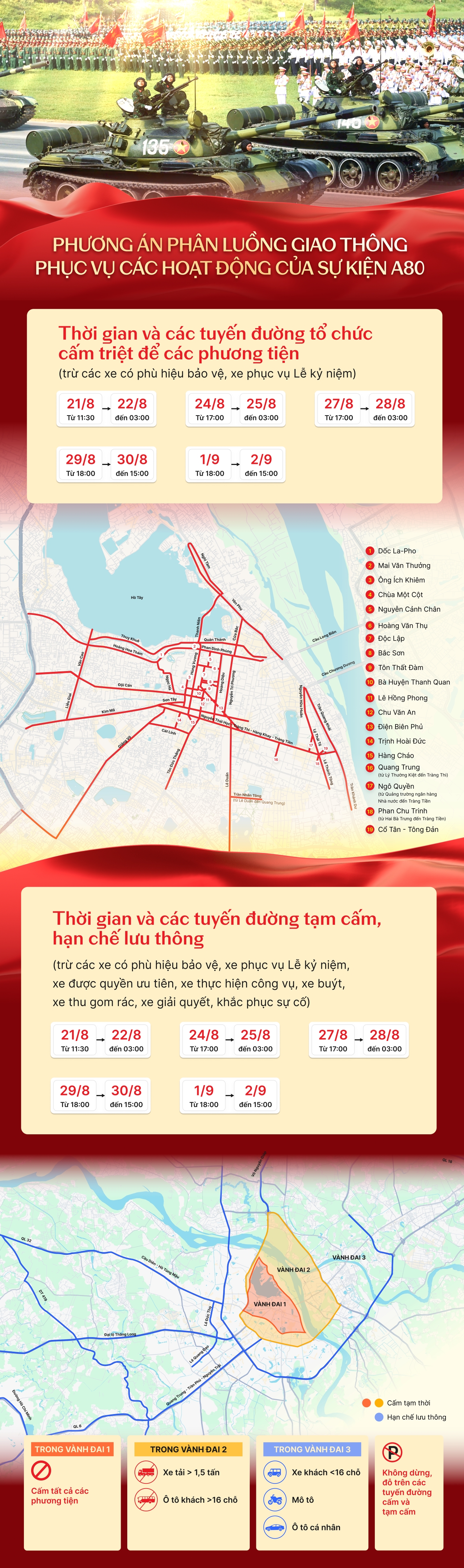 Danh sách các phường sẽ cho học sinh nghỉ học 3 ngày diễu binh, diễu hành- Ảnh 1.