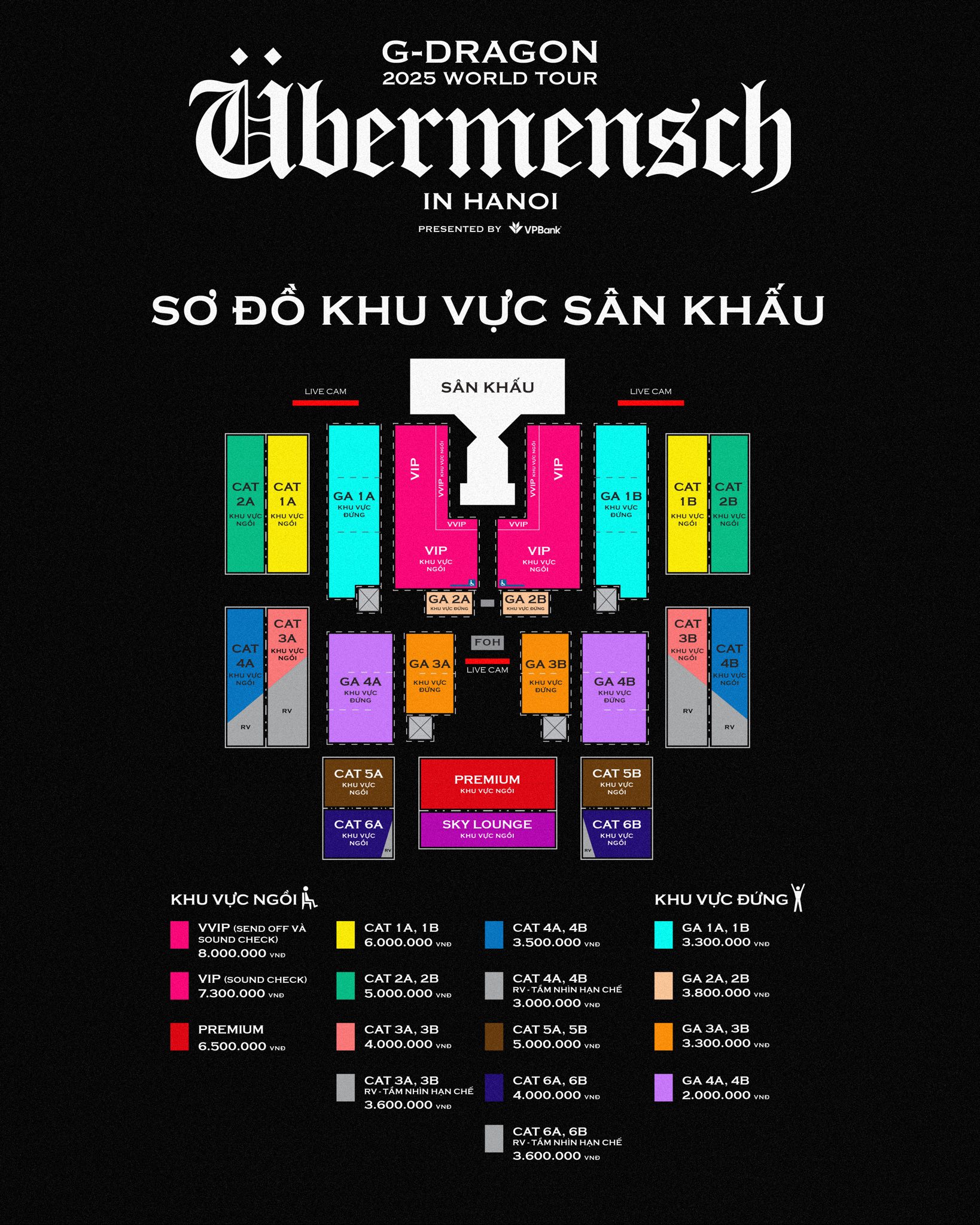 G-Dragon công bố seat map và giá vé concert Hà Nội: Giá quá vừa ý, quyền lợi “độc nhất” chỉ Việt Nam mới có!- Ảnh 2. G-Dragon công bố seat map và giá vé concert Hà Nội: Giá quá vừa ý, quyền lợi “độc nhất” chỉ Việt Nam mới có!- Ảnh 2.