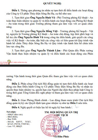 Tổng giám đốc Thuỷ điện Sông Ba Hạ nghỉ phép và làm việc với cơ quan chức năng- Ảnh 1.