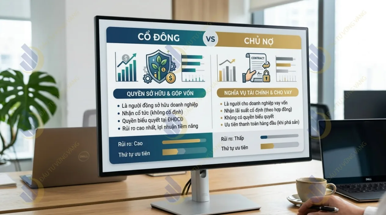 Bản chất kinh tế và địa vị pháp lý: Cổ đông so với Chủ nợ