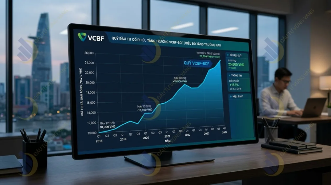 Biểu đồ minh họa tăng trưởng quỹ VCBF-BCF