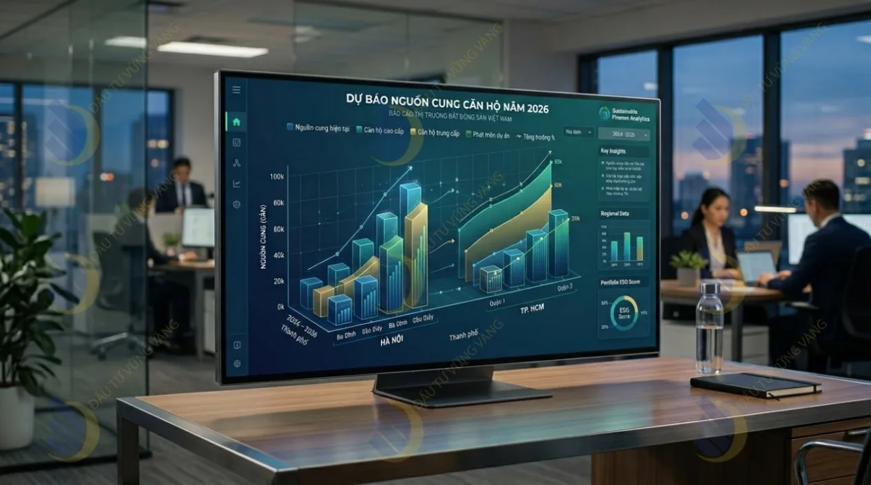 Biểu đồ trực quan hóa dữ liệu dự báo nguồn cung căn hộ tại Hà Nội và TP. HCM năm 2026