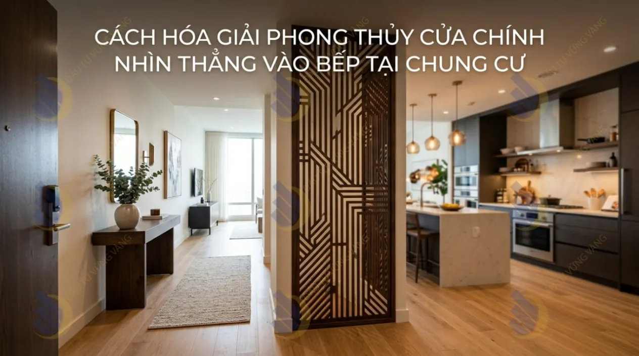 Cách hóa giải phong thủy cửa chính nhìn thẳng vào bếp tại chung cư
