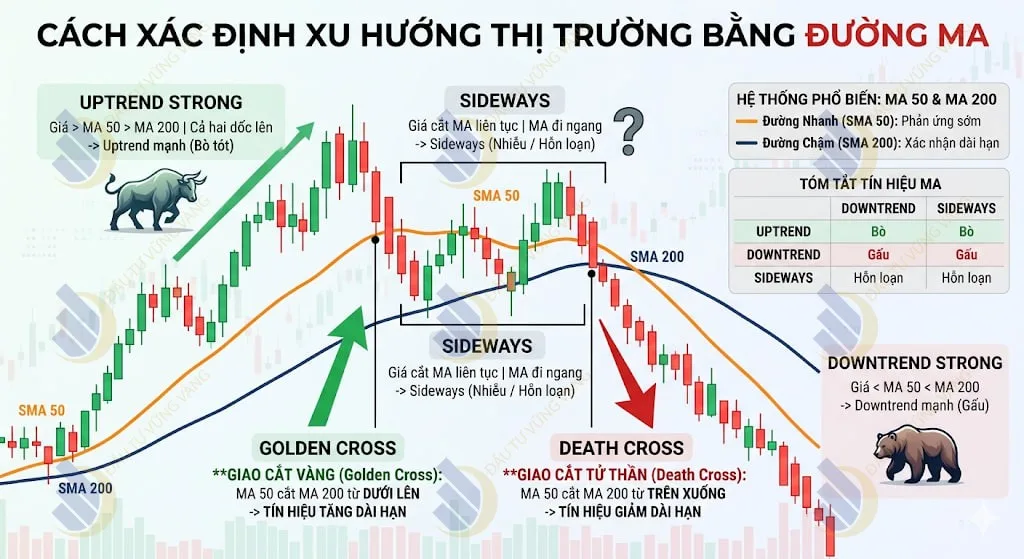 Cách xác định xu hướng thị trường bằng đường MA