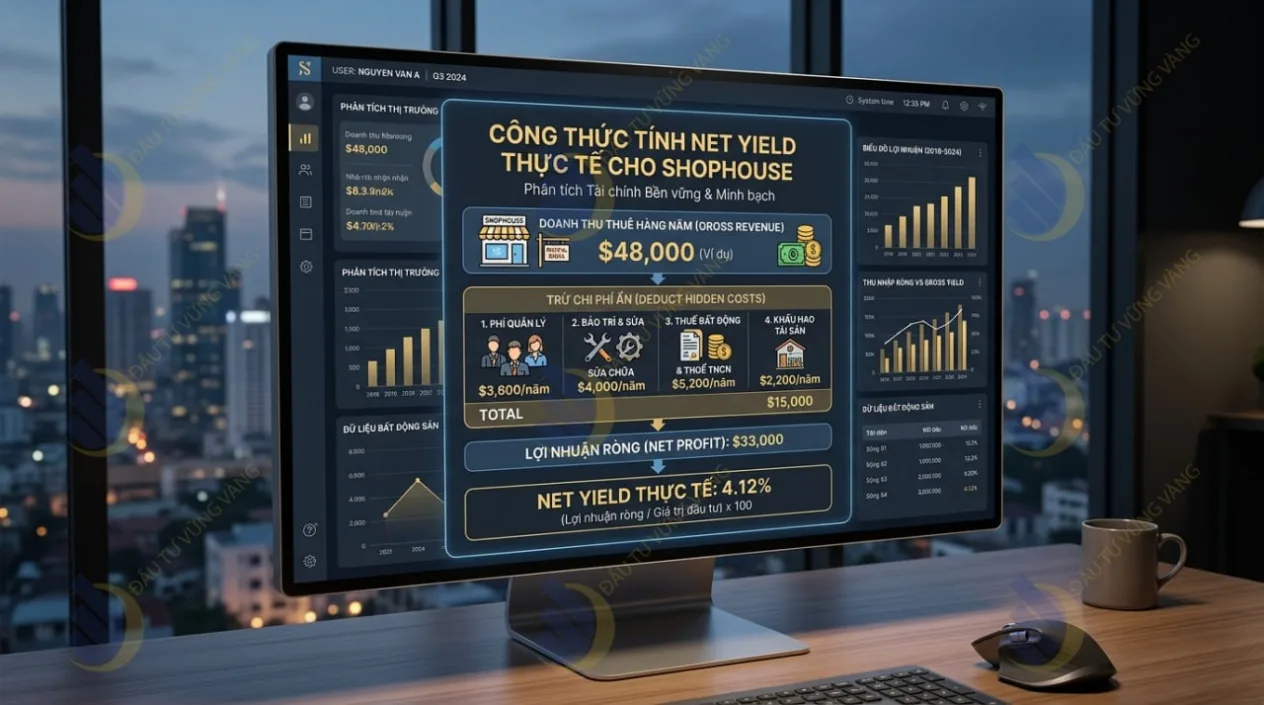 Công thức tính Net Yield thực tế - 'Vũ khí' bóc trần những lời hứa hẹn lợi nhuận ảo của chủ đầu tư