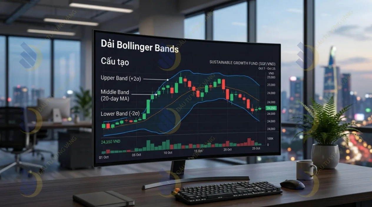 Dải Bollinger Bands là gì? Cấu tạo và nguyên lý hoạt động thống kê