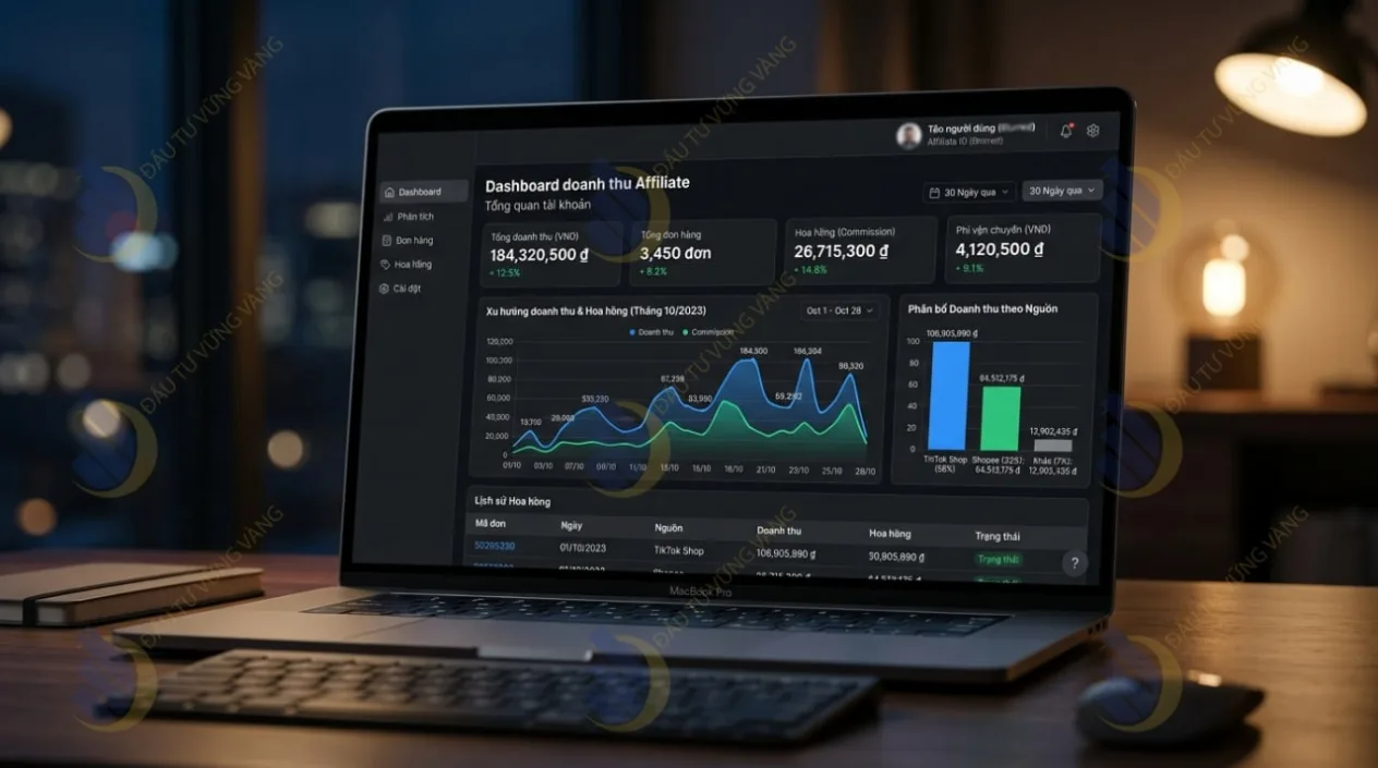 Dashboard doanh thu Affiliate