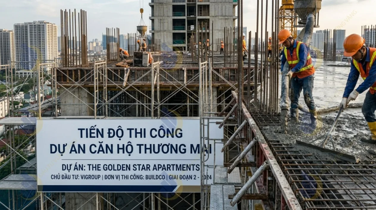 Hình ảnh thực tế tiến độ thi công một dự án căn hộ thương mại