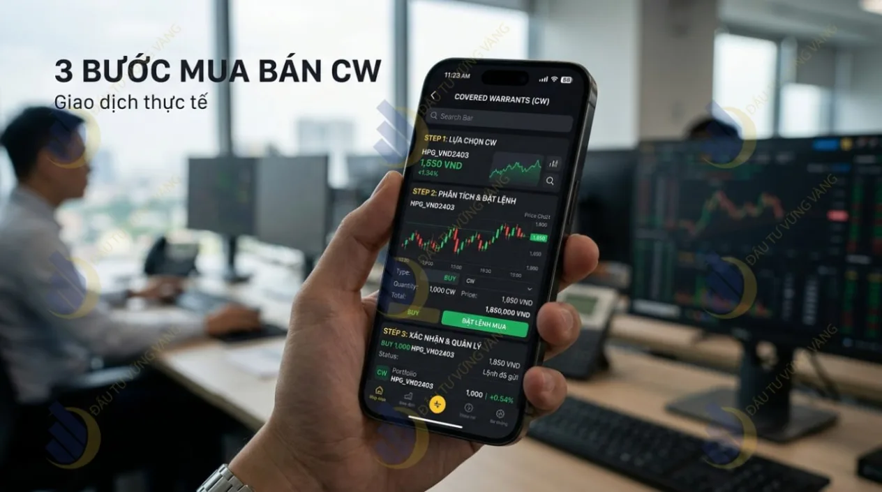Hướng dẫn 3 bước mua bán CW thực tế trên App chứng khoán