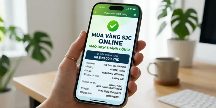 Hướng dẫn mua vàng miếng SJC online qua App ngân hàng