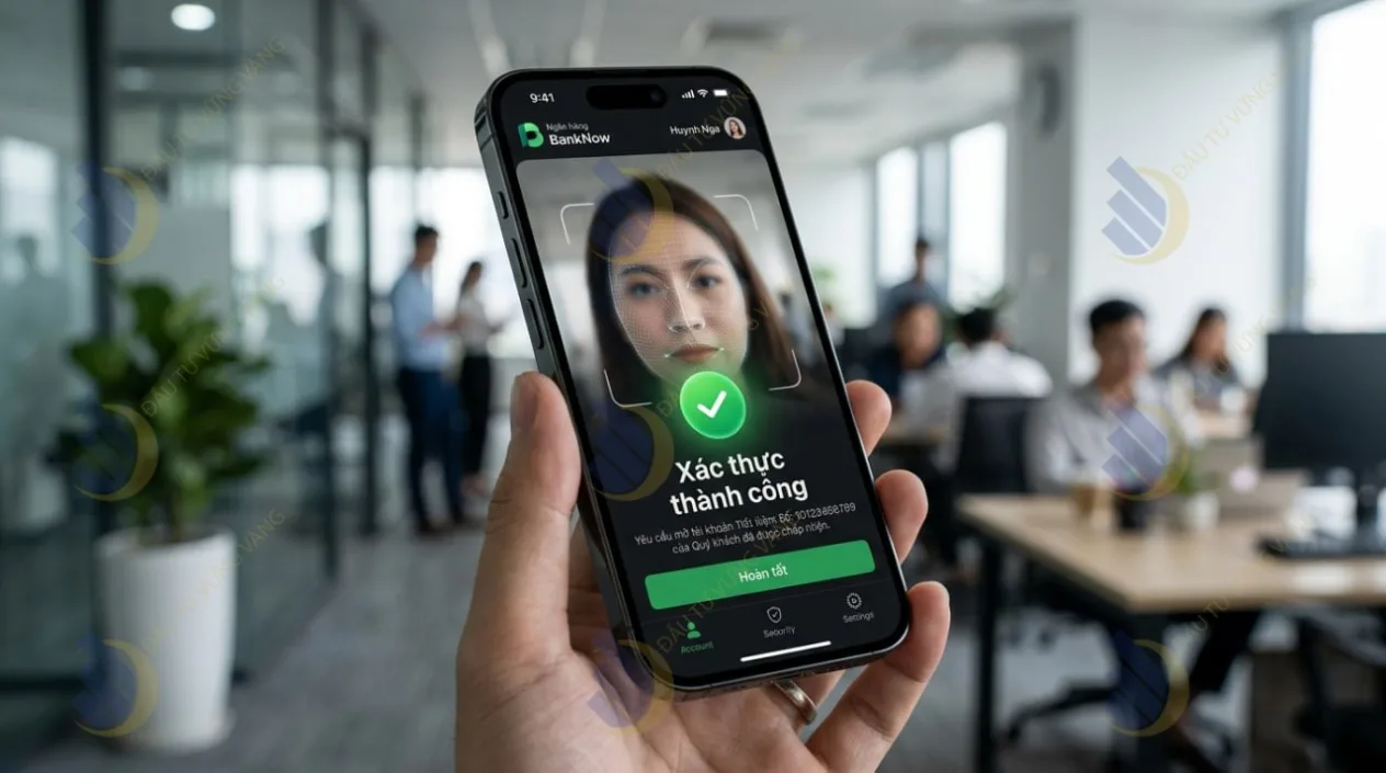 Khách hàng quét khuôn mặt FaceID