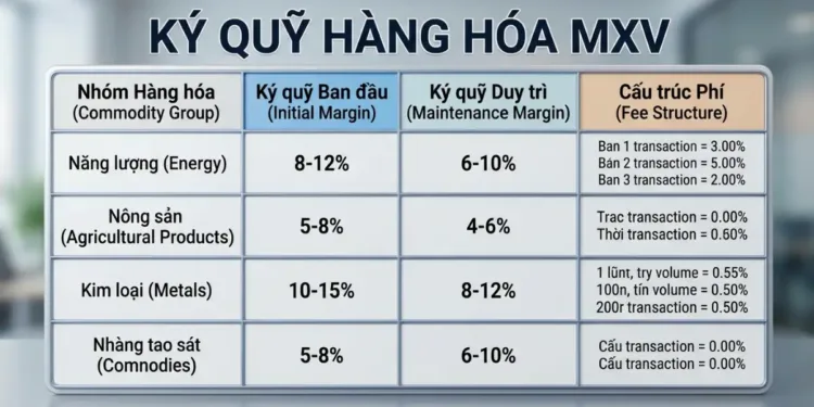 Ký quỹ hàng hóa phái sinh là gì Bảng phí và mức ký quỹ mới nhất MXV
