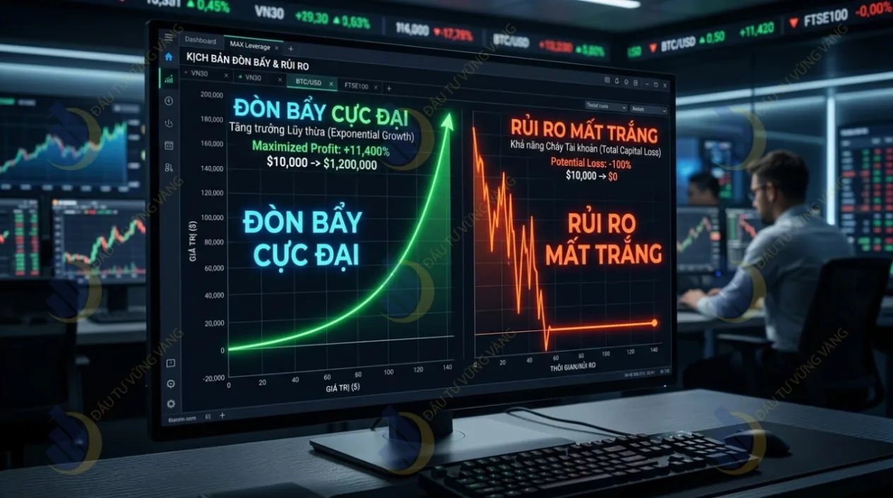 Lợi thế đòn bẩy cực đại và Rủi ro "mất trắng"