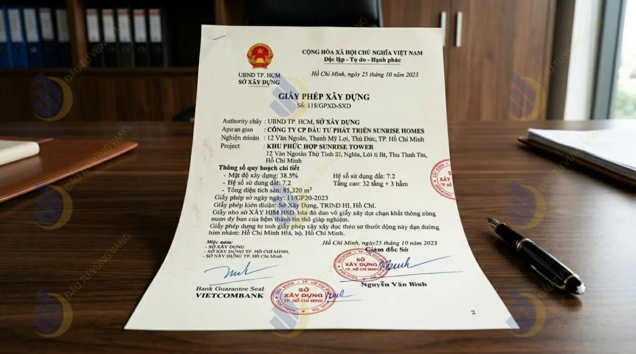 Mẫu giấy phép xây dựng dự án bất động sản đủ điều kiện mở bán