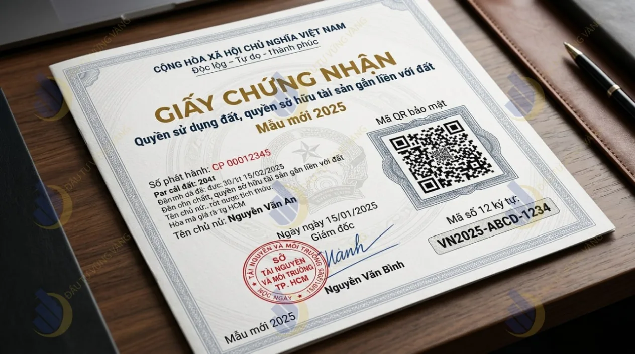 Minh họa mẫu Giấy chứng nhận mới từ năm 2025 với mã QR
