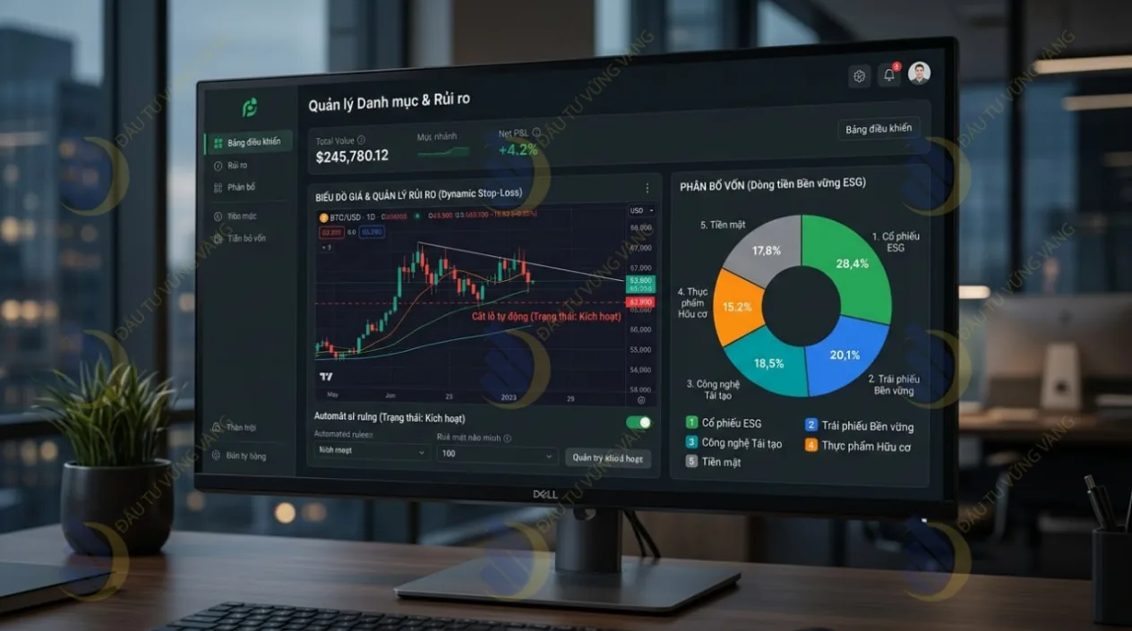 Minh họa quy tắc cắt lỗ tự động và phân bổ vốn trong quản trị rủi ro danh mục