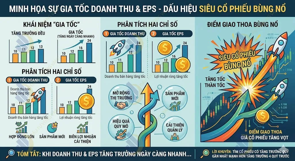 Minh họa trực quan sự gia tốc của EPS và doanh thu