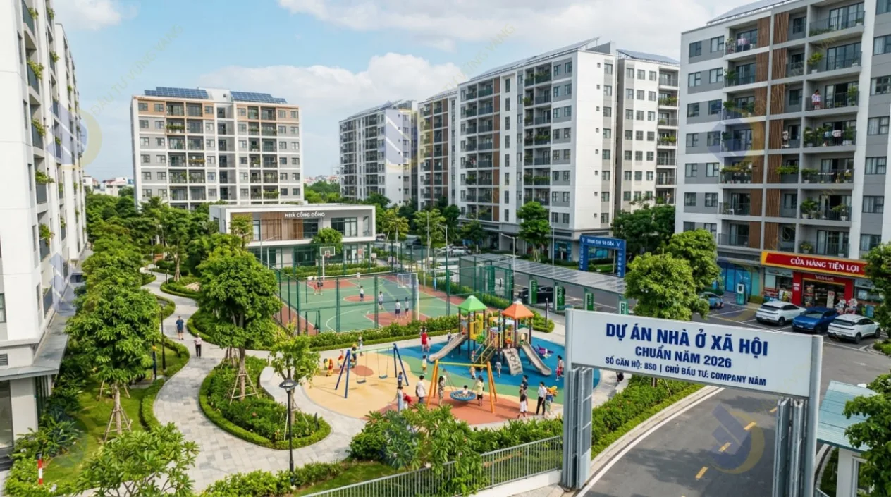 Một dự án nhà ở xã hội đạt chuẩn quy hoạch với đầy đủ tiện ích cơ bản năm 2026