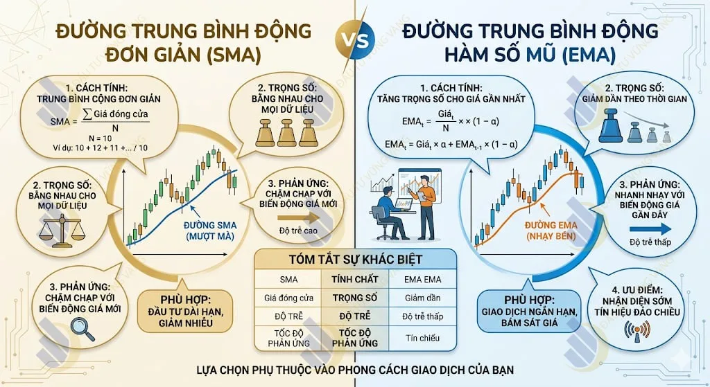 Phân biệt SMA và EMA: Khi nào nên dùng loại nào?