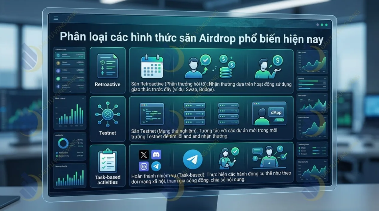 Phân loại các hình thức săn Airdrop phổ biến hiện nay