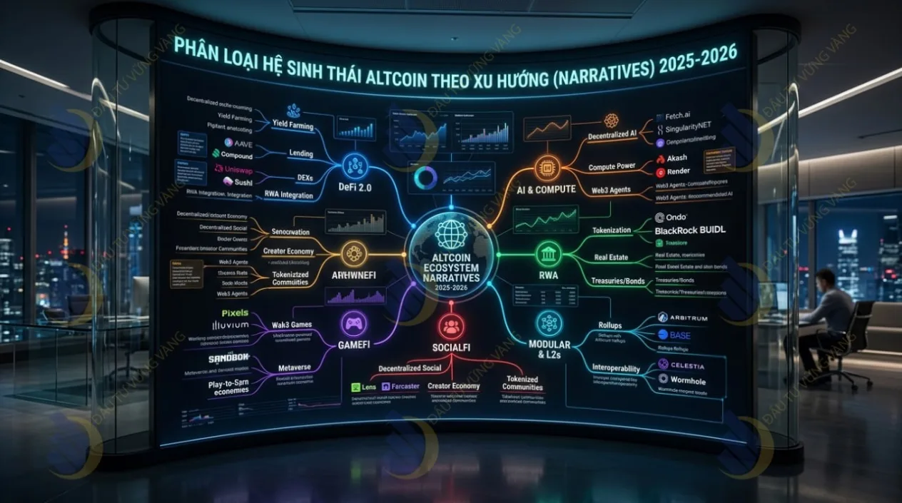 Phân loại hệ sinh thái Altcoin theo xu hướng (Narratives) 2025-2026
