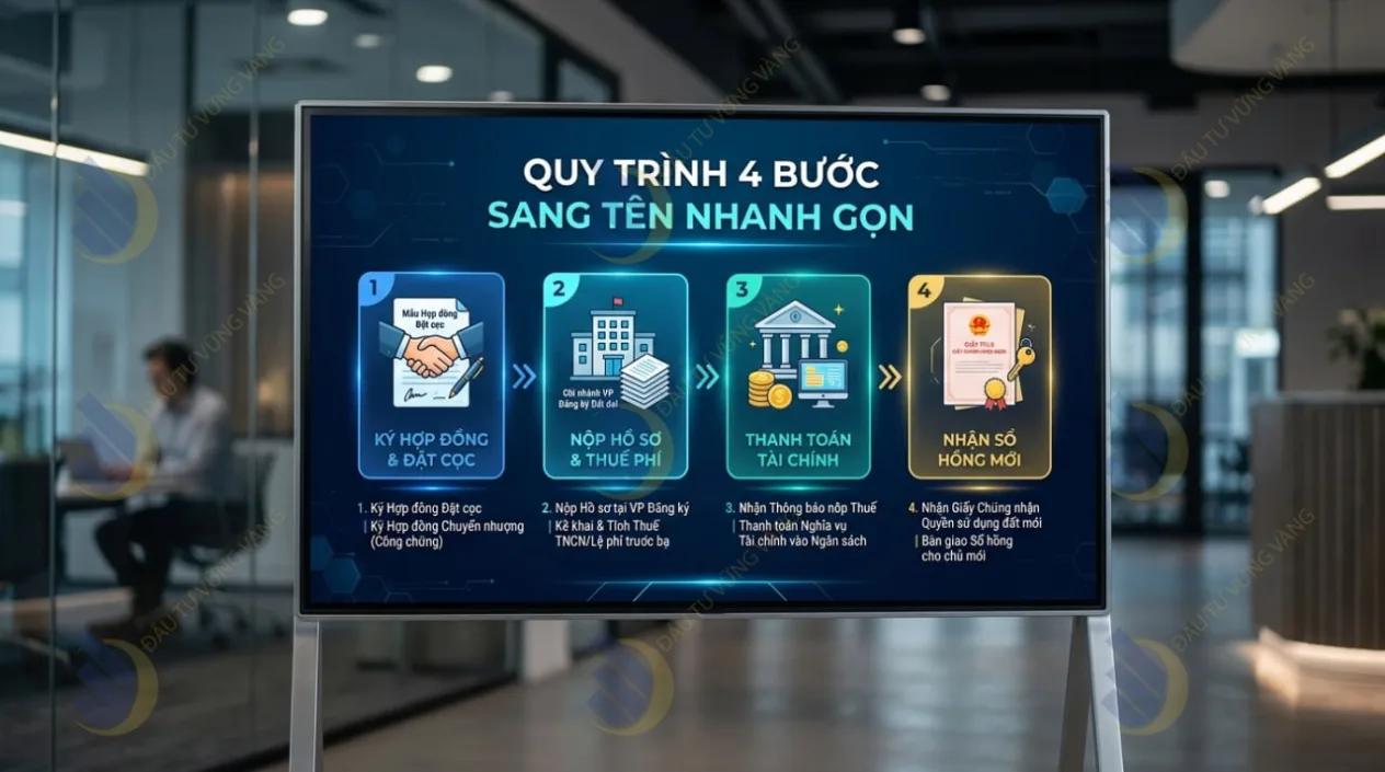 Quy trình 4 bước sang tên Sổ đỏ nhanh gọn và chuẩn xác