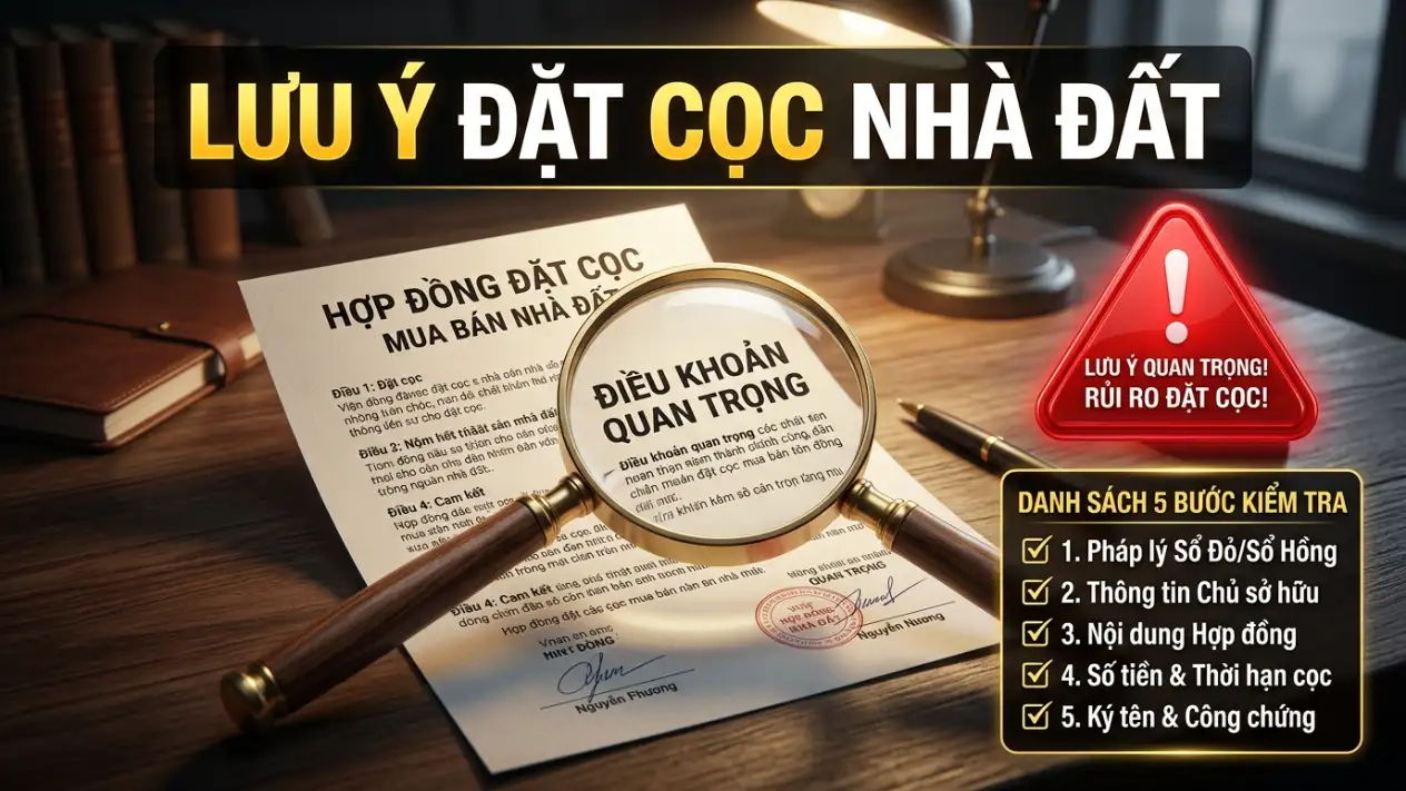 Rủi ro đặt cọc mua nhà đất và 5 lưu ý để làm hợp đồng đặt cọc an toàn