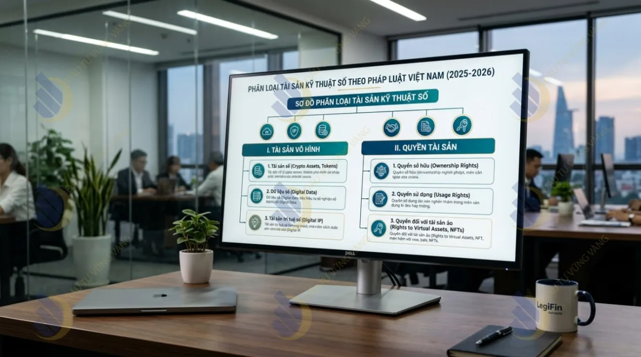 Sơ đồ phân loại tài sản kỹ thuật số theo pháp luật Việt Nam năm 2026