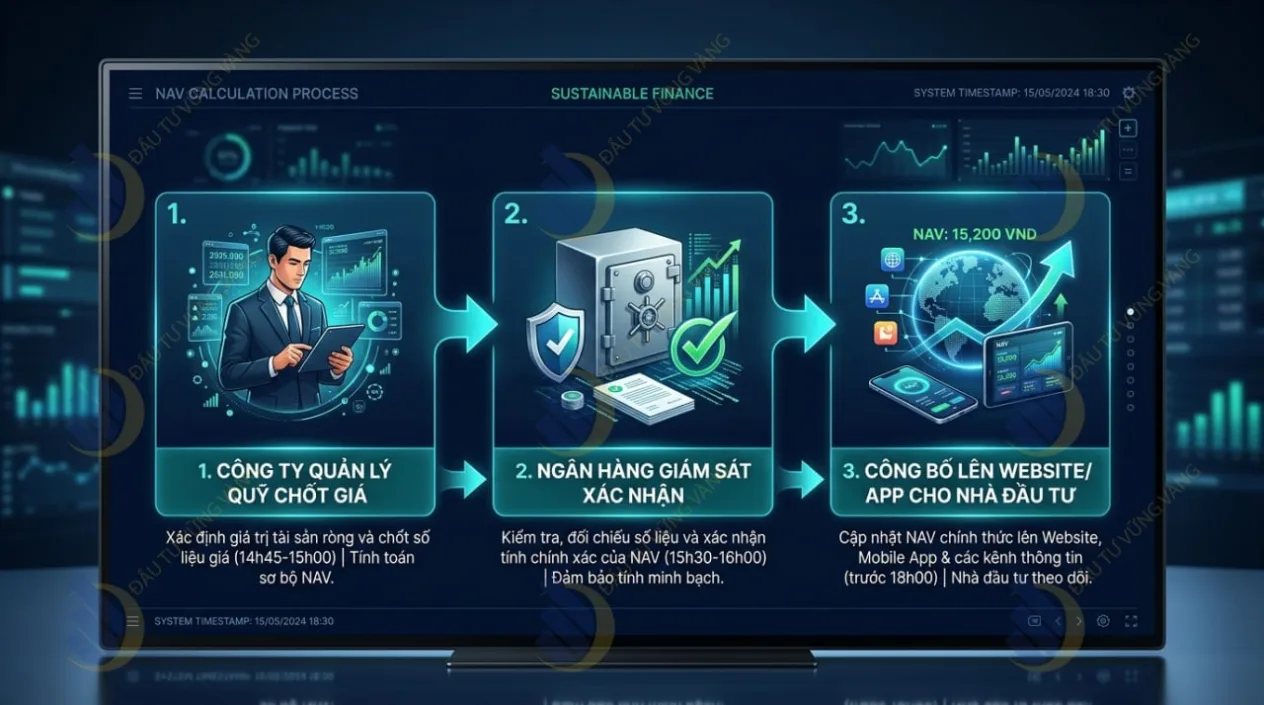 Sơ đồ quy trình 3 bước tính toán NAV