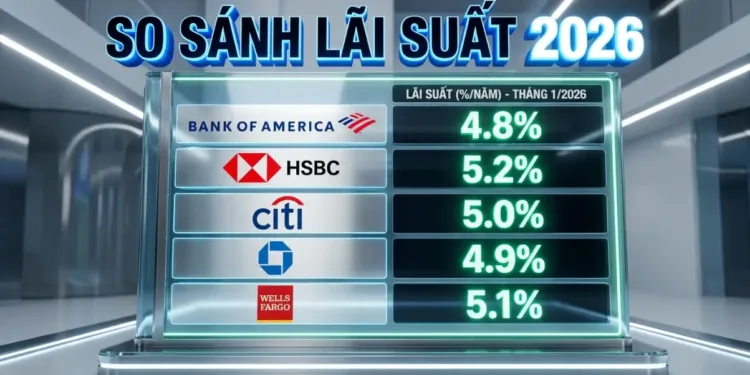 So sánh lãi suất gửi tiết kiệm ngân hàng nào cao nhất tháng 1-2026