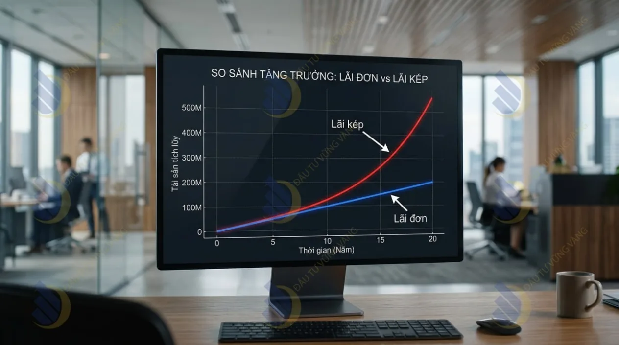 So sánh tăng trưởng: Lãi đơn vs kép
