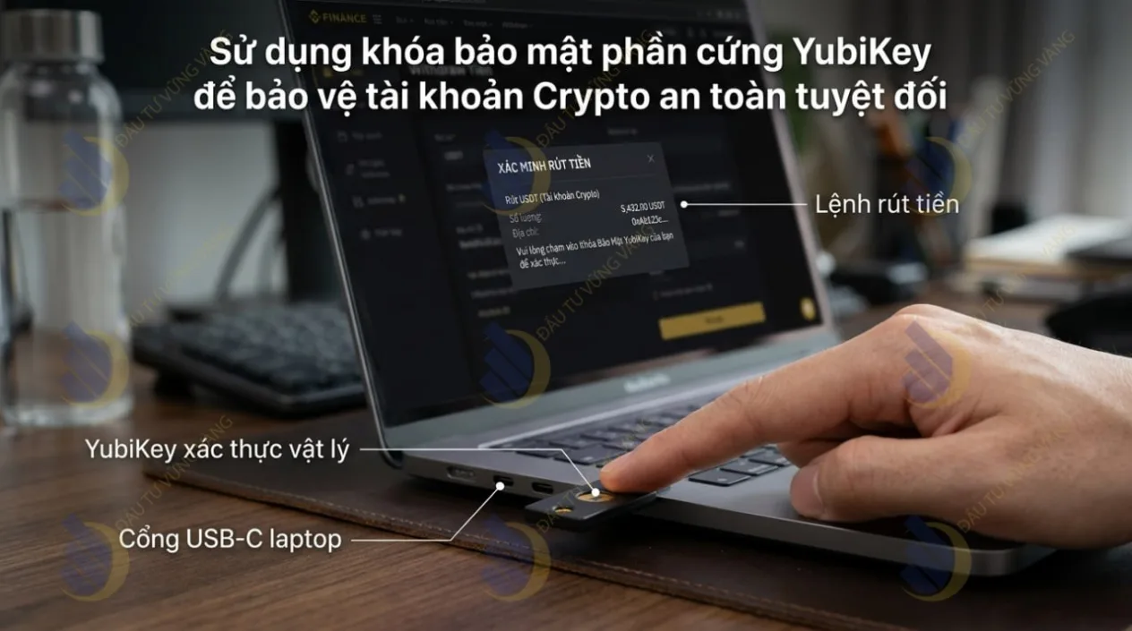 Sử dụng khóa bảo mật phần cứng YubiKey để bảo vệ tài khoản Crypto an toàn tuyệt đối