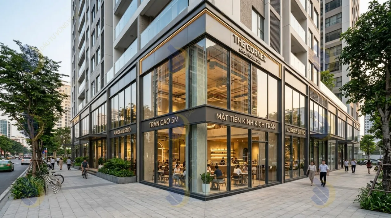 Thiết kế công năng chuẩn mực của một căn shophouse khối đế có tính thanh khoản cao, dễ dàng mở nhà hàng, cafe