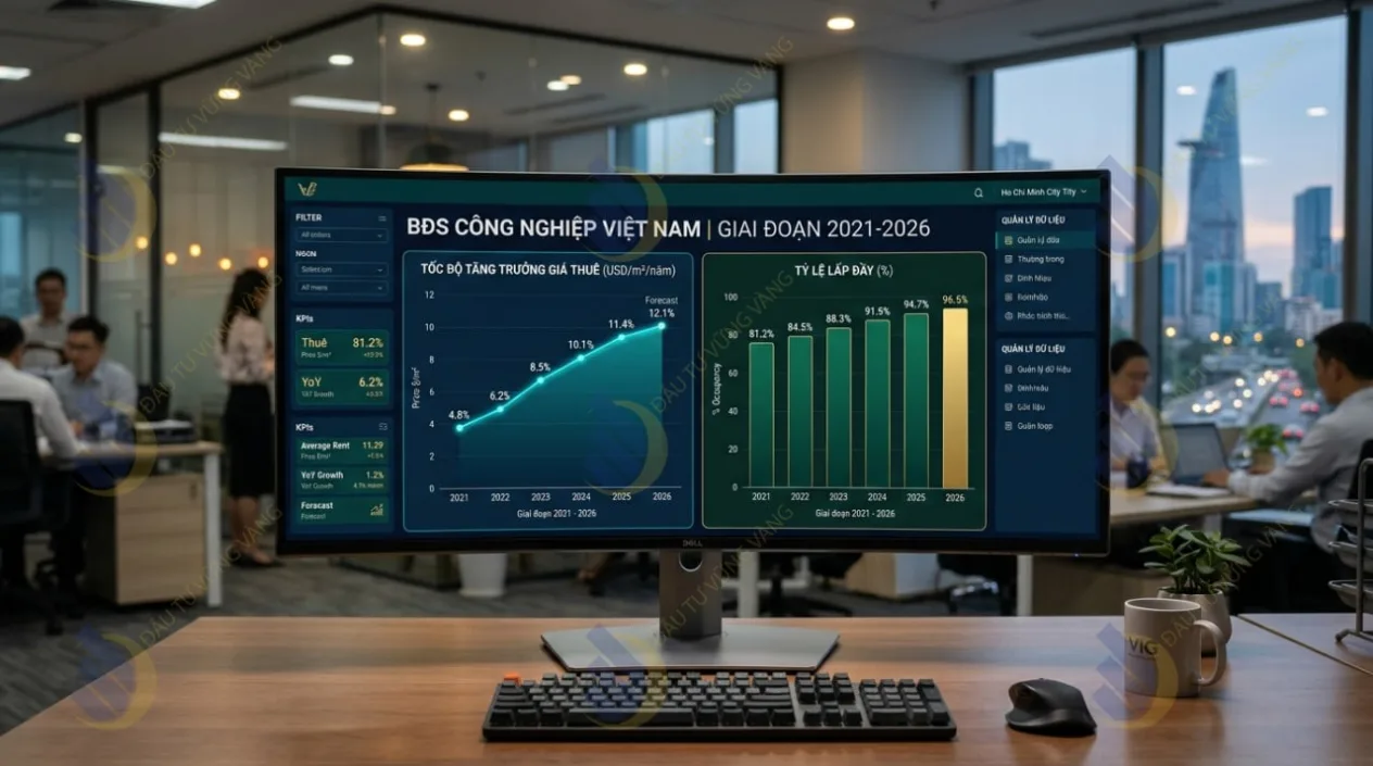 Tốc độ tăng trưởng giá thuê và tỷ lệ lấp đầy BĐS công nghiệp Việt Nam giai đoạn 2021-2026