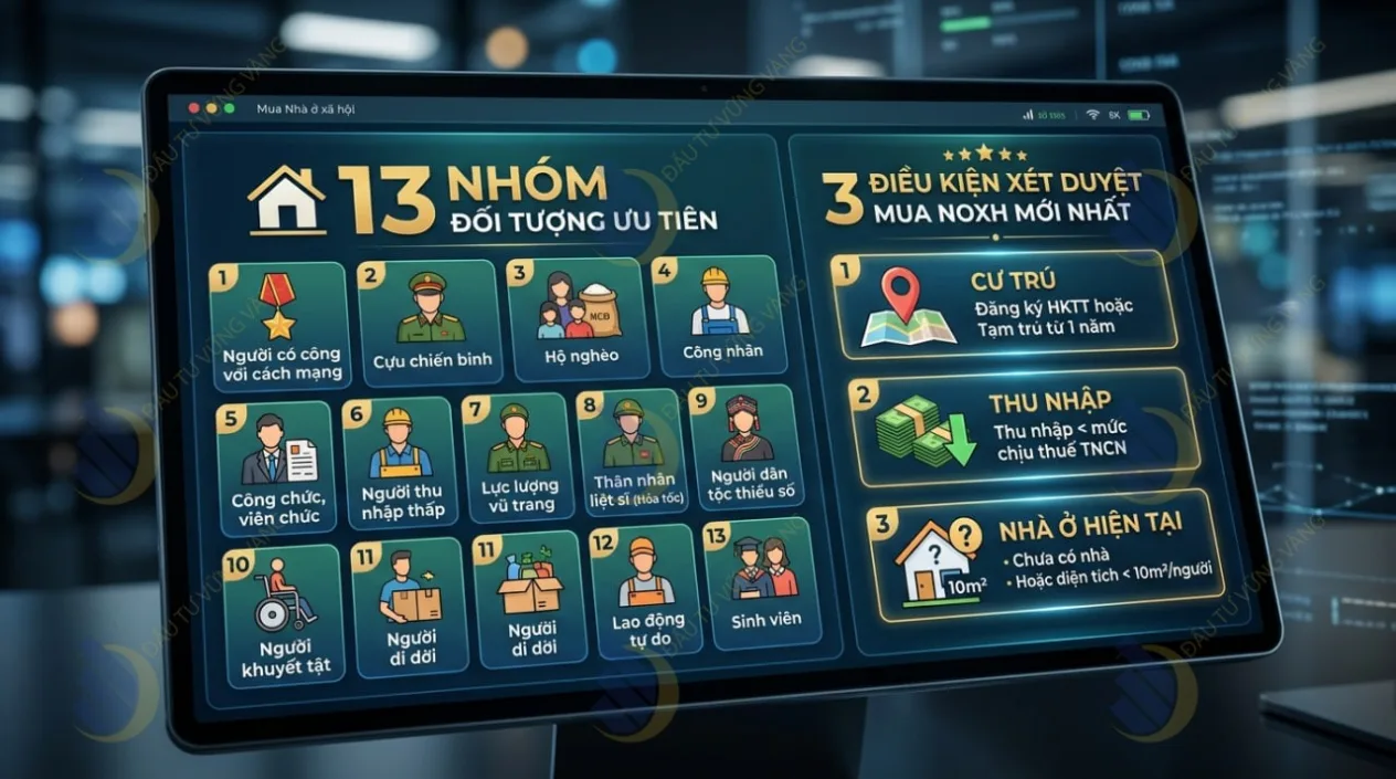 Tổng hợp 13 nhóm đối tượng ưu tiên và 3 điều kiện xét duyệt mua NOXH mới nhất