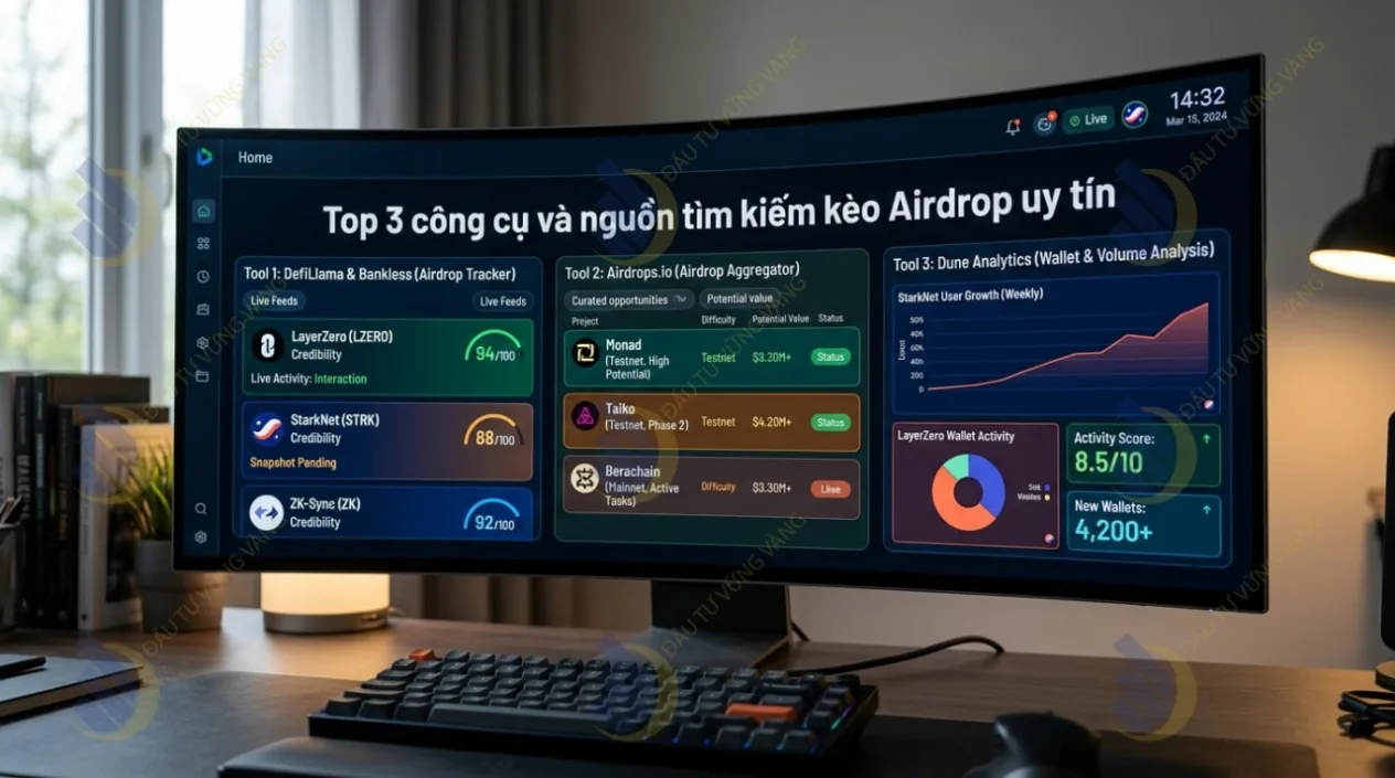 Top 3 công cụ và nguồn tìm kiếm kèo Airdrop uy tín