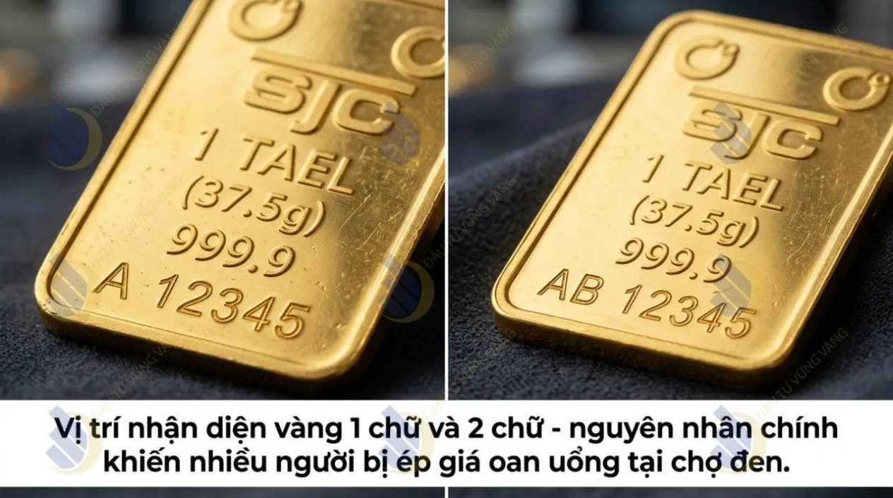 Vị trí nhận diện vàng 1 chữ và 2 chữ - nguyên nhân chính khiến nhiều người bị ép giá oan uổng tại chợ đen