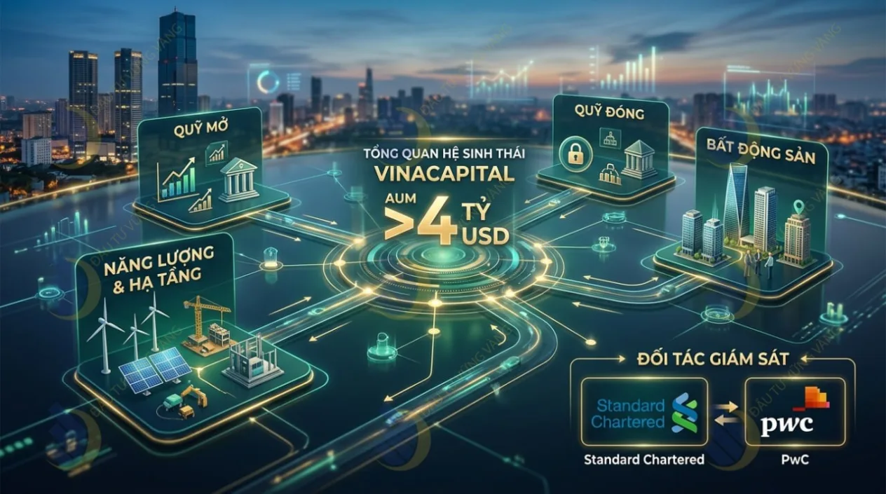 ảnh đồ họa thể hiện tổng quan hệ sinh thái VinaCapital