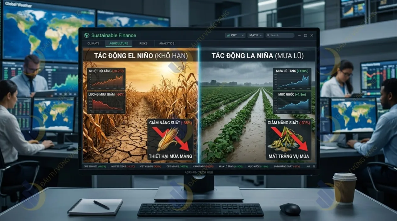 ảnh minh họa về tác động của thời tiết El Niño/La Niña đối với mùa màng nông sản