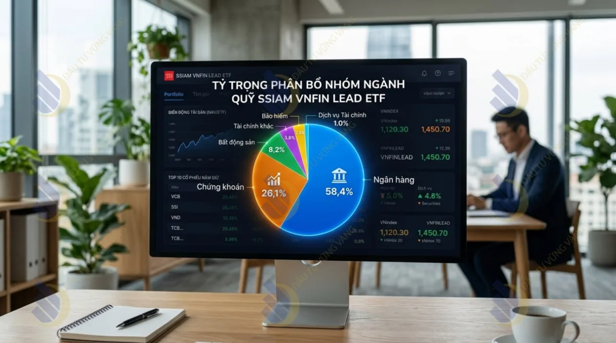 các nhóm ngành trong quỹ SSIAM VNFIN LEAD ETF