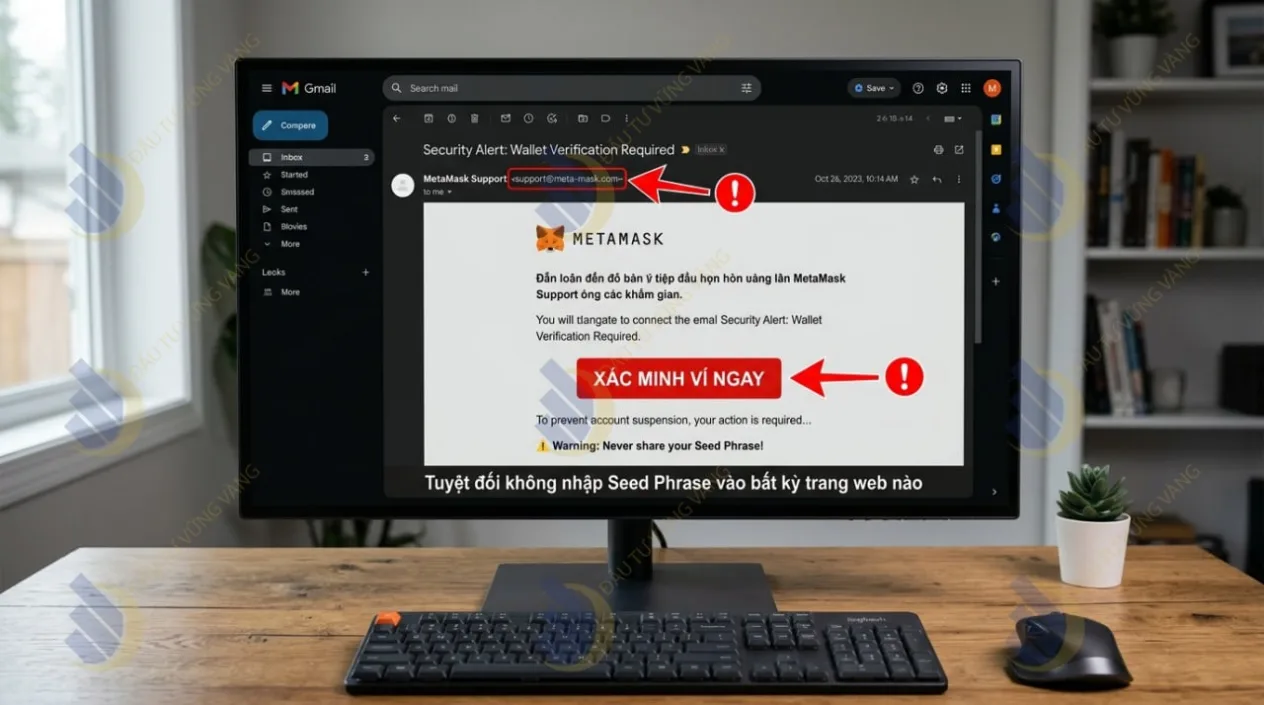email Phishing Scam mạo danh MetaMask support