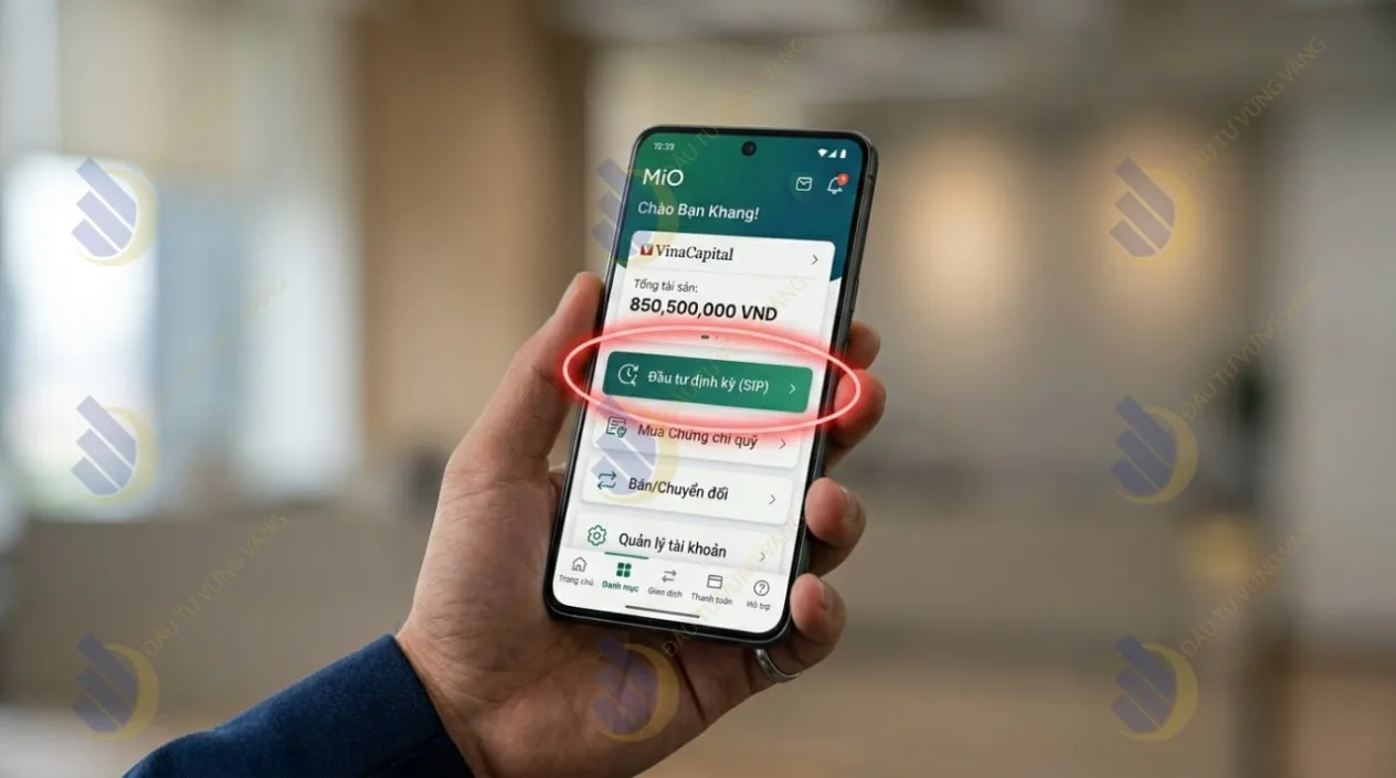 giao diện ứng dụng VinaCapital MiO trên điện thoại
