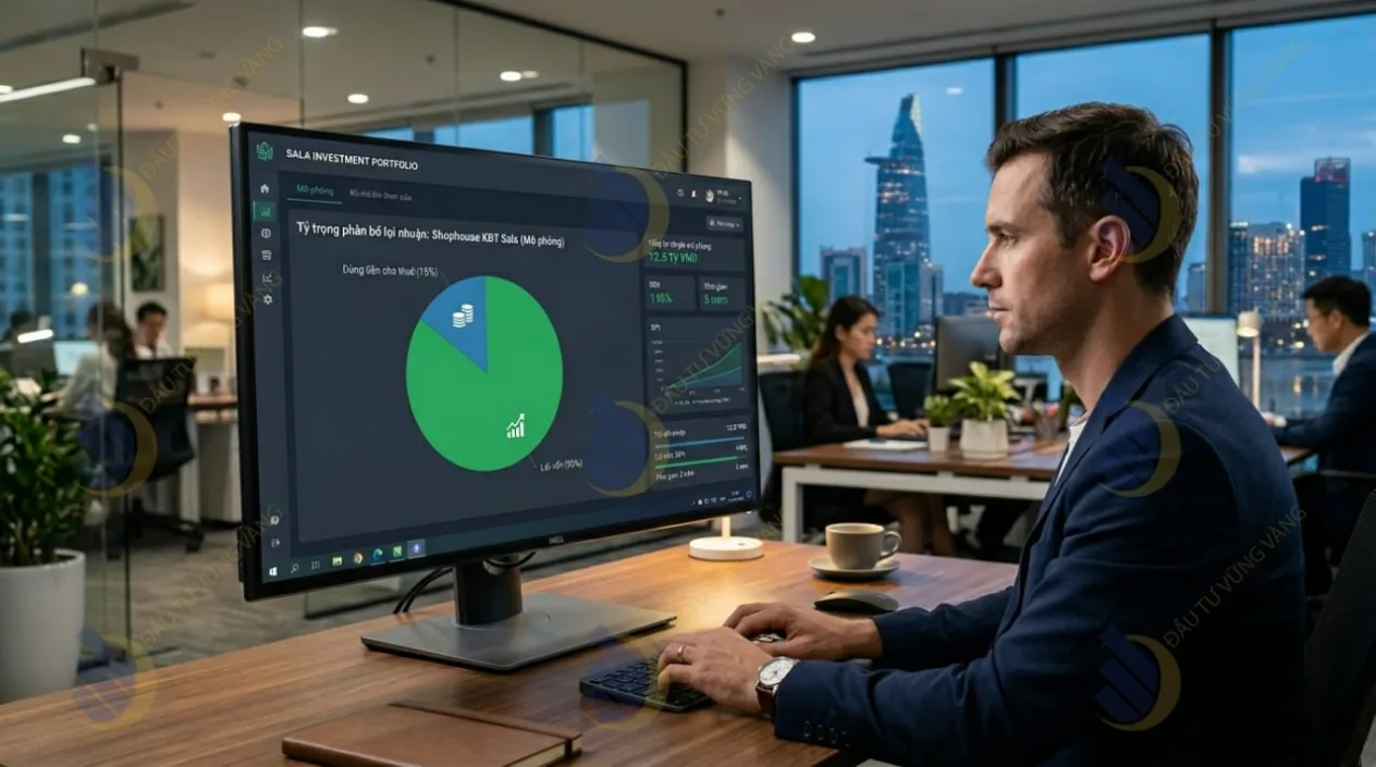 Biểu đồ hình tròn mô phỏng tỷ trọng phân bổ lợi nhuận