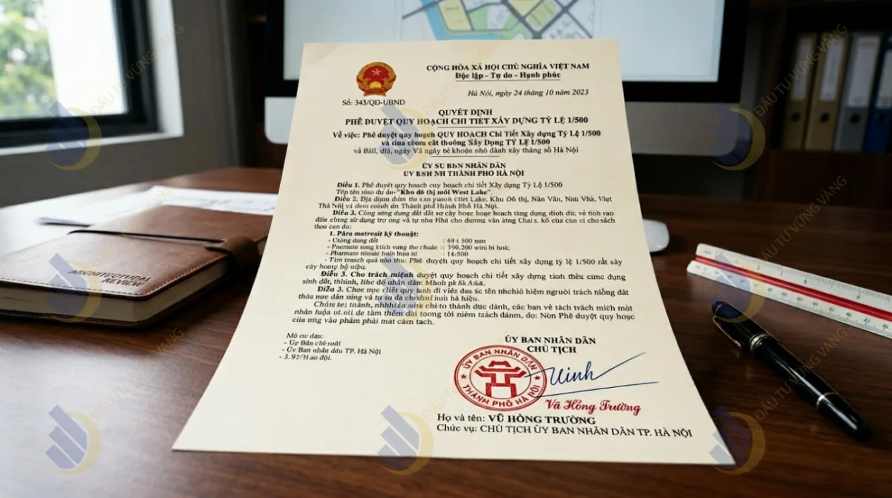 mẫu Quyết định phê duyệt quy hoạch 1/500