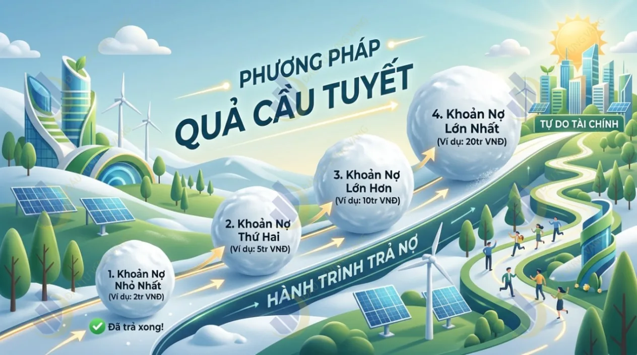minh họa phương pháp quả cầu tuyết