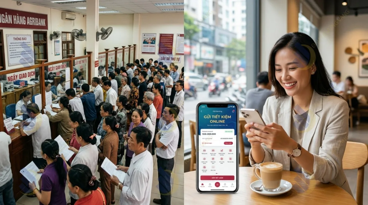 thao tác gửi tiết kiệm online trên app điện thoại